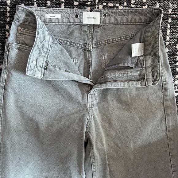 Anthropologie Unpublished NOEMI Light Gray Wide Leg Relaxed Jeans 29 - Picture 12 of 15
